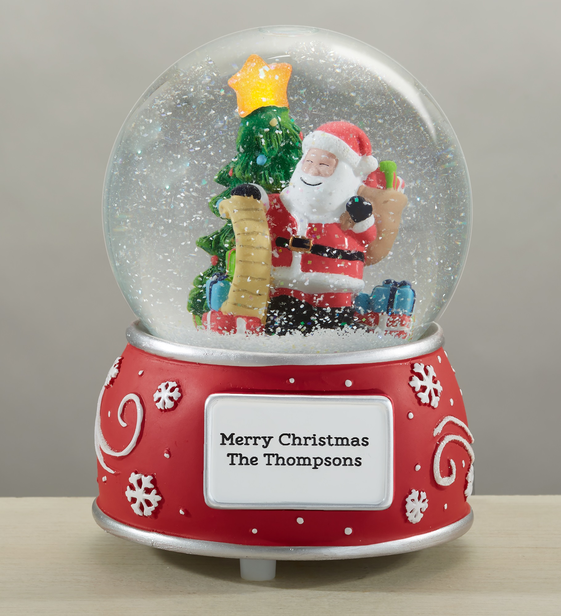 Santa Claus Personalized Light Up Snow Globe